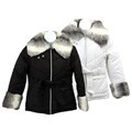 Hype Girl's Belted Coat with Faux Fur Collar and Cuffs