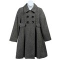 Hype Girl's Grey Wool Blend Long Tweed Coat