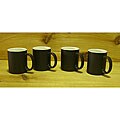 Ceramic Black and White Coffee/ Tea Mugs (Pack of 4)