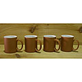 Ceramic Terracotta and White Coffee/ Tea Mugs (Pack of 4)