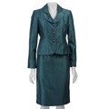 Larry Levine Women's Three-button Shantung Skirt Suit