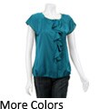 Violet & Claire Women's Ruffled Button-front Top