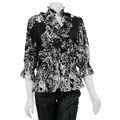 Violet & Claire Women's Black/ White Ruffled Blouse