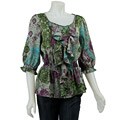Violet & Claire Women's Smocked Waist Ruffle-front Top