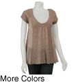 Qi Women's Back-yoke Cabled Scoop-neck Top