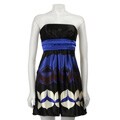 Jump Girl Junior's Border Print Charmeuse Strapless Dress