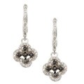 10k Gold 1/2ct TDW Black/ White Diamond Flower Earrings (J, I2)