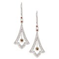10k Gold 1/6ct TDW Champagne/ White Diamond Earrings (J, I2)
