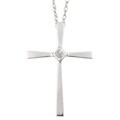 10k Gold Diamond Accent Cross Necklace