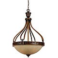 Vintage Weathered Teak 3-light Pendant
