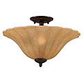 Tortoise Shell 2-light Semi-flush Fixture