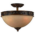 Vintage Semi-flush Weathered Teak Hanging Pendant Light