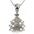 Sterling Silver 1/6ct TDW Diamond Ladybug Necklace