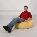 Faux Fur 3-Foot Yellow Bean Bag Lounge Chair