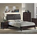 Contemporary 3-piece Leather Low-profile Queen Sleigh Bed Set