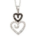 10k Gold 1/6ct TDW White/ Black Diamond Heart Necklace (J, I2)