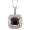 10k White Gold 1/3ct TDW Black and White Diamond Necklace (J, I2)