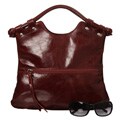 Pietro Alessandro Large Wine Glazed Leather Satchel