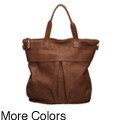 Pietro Alessandro Convertible North/ South Matte Leather Satchel