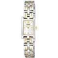 Citizen Women's Eco-Drive White Square Dial Two-tone Watch