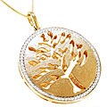 18k Gold/ Silver 5/8ct TDW Diamond 'Tree of Life' Necklace (H-I, I1-I2)