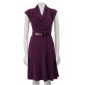 Jessica Simpson Women's Cowl Neck Belted Jersey Dress