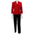 Allyson Cara Women's Red/ Black Pant Suit