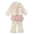Mini Muffin Infant Girls' 3-piece Zip-up Hoodie Set