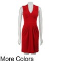 Spense Women's Draped V-neck Dress