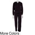 Central Park West Rhinestone-studded Velour Warmups