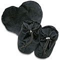 Soothera Black Therapeutic Hot/ Cold Heart Pillow/ Slippers Set