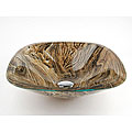 Brienza Brown Striation Glass Vessel Sink