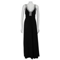 Nightway Women's Black Sleeveless Rhinestone Gown