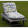 All-weather Outdoor Blue Floral Chaise Lounge Cushion