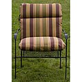 All-weather Outdoor Club Olive Green Stripe Chair Cushion