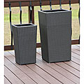 All-weather Resin Wicker Flower Pot Planters (Set of 2)