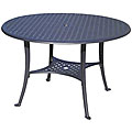 Cast Aluminum 48-inch Round Black Dining Table