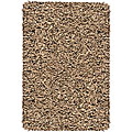 Hand-tied Tan Leather Shag Rug (2'5 x 4'2)