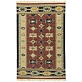 Hand-knotted Nara Vista Flat Weave Wool Rug (8' x 10')