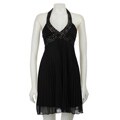 NW Collection Women's Pleated Glitter Halter Dress