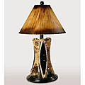 Lodge Canoe Motif Birch Finish Table Lamp