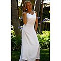 Long White Embroidered Sequined Dress (Indonesia)