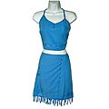 Women's 2-piece Light Blue Tie-top and Mini Skirt Set (Indonesia)