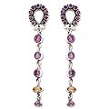 Sterling Silver Amethyst/ Citrine 'Love Loop' Earrings (India)
