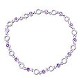 Sterling Silver Amethyst 'Illusion' Anklet (India)