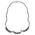 Sterling Silver Amethyst 'Silver Leaves' Choker (Indonesia)