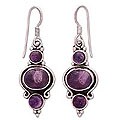 Sterling Silver Amethyst 'Elegant Fantasy' Earrings (India)