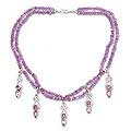Sterling Silver Amethyst 'Mauve Dew' Waterfall Necklace (India)