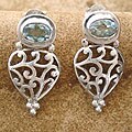 Silver Blue Topaz 'Sky Vine' Dangle Earrings (India)