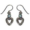 Silver Blue Topaz 'Romance' Dangle Earrings (Indonesia)